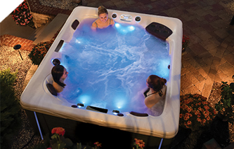 Led lights set the mood for a relaxing hot tub experience