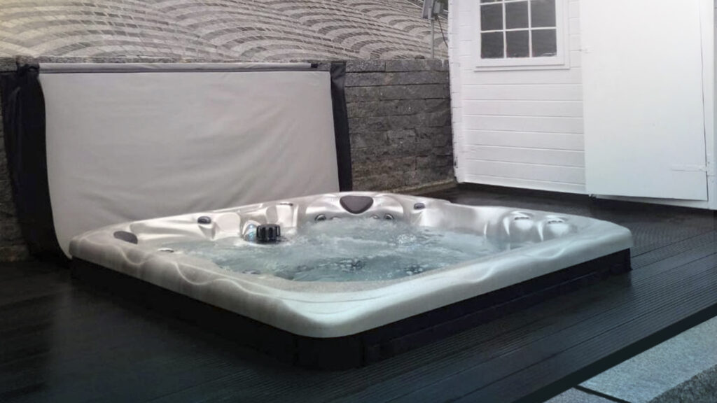 hot tub in deck