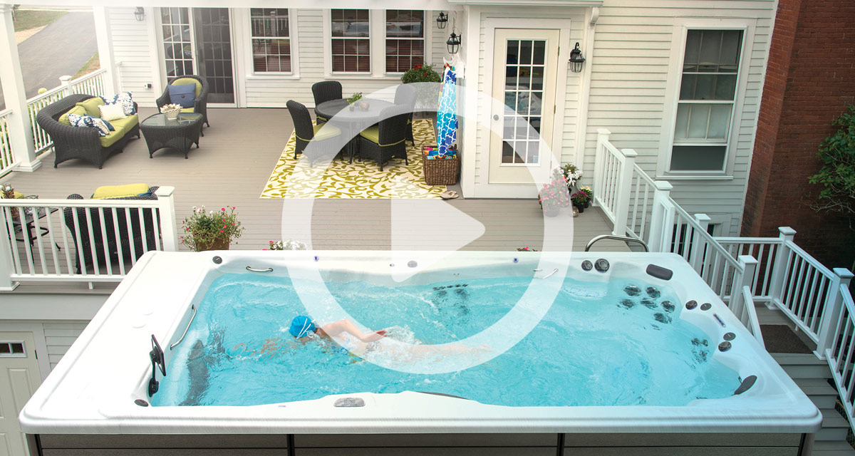 Michael Phelps and family in a master spas swim spa