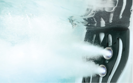 underwater view of the vip jets in an h2x swim spa